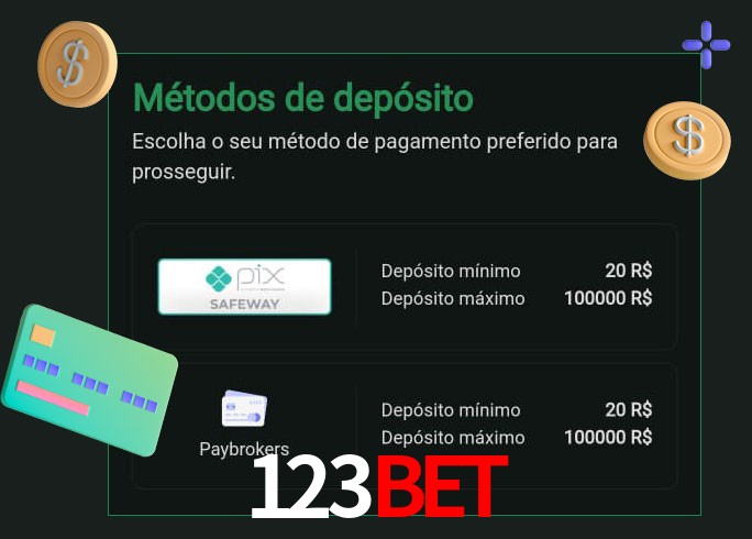 O cassino 123Bet oferece uma grande variedade de métodos de pagamento
